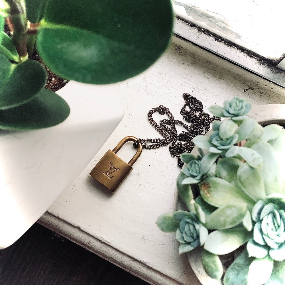 Louis Vuitton LV Lock Necklace Authentic Vintage